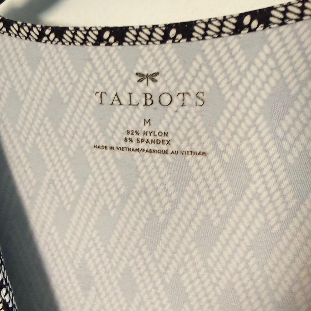 Talbots Black and White Geometric Dress Size M - Picture 3 of 4